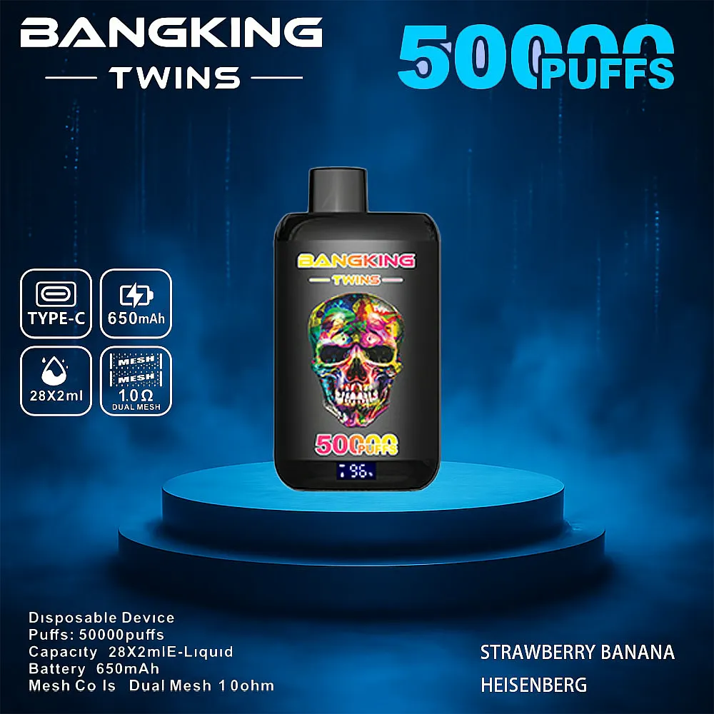 Bang King 50000 Puffs 50K Twin 2-in-1 Smart Screen Disposable Vape