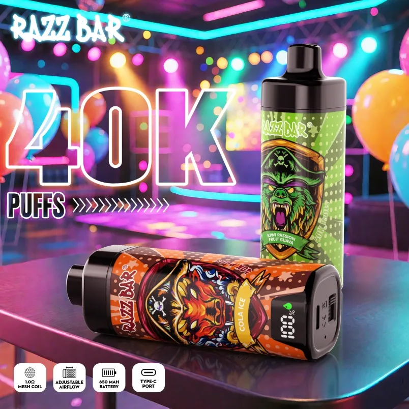 Одноразовий вейп Razz Bar 40000 Puffs Smart Screen 40k